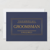 Uw service is aangevraagd als Groomsman Kaart (Voorkant)