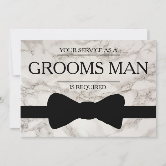 Uw service wordt aangevraagd als Bestman Marble Ba Kaart (Voorkant)