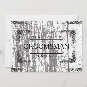 Uw service wordt aangevraagd als Groomsman Wooden Kaart
