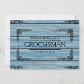 Uw service wordt aangevraagd als Groomsman Wooden  Kaart (Voorkant)