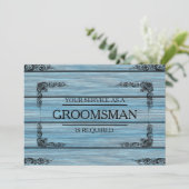 Uw service wordt aangevraagd als Groomsman Wooden  Kaart (Staand voorkant)