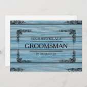 Uw service wordt aangevraagd als Groomsman Wooden  Kaart (Voorkant / Achterkant)