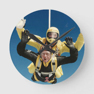 Uw Skydive wandklok Ronde Klok