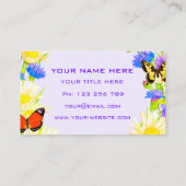 Uw Spring Butterflies Business Card Template Visitekaartje (Achterkant)