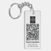 Uw Square Logo Digital Vaccine QR Code Foto ID Sleutelhanger (Voorkant Links)