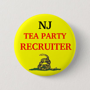 Uw staatsTEA PARTY RECRUITER Ronde Button 5,7 Cm