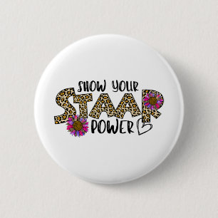 Uw Start Power Leopard Teacher Testing examen Test Ronde Button 5,7 Cm