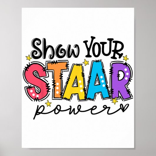 Uw Start Power Teacher Testing Examen Testdag Poster (Voorkant)