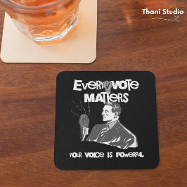 Uw stem doet er toe Verkiezingsbeleid Wit gedrukt Bier Onderzetter