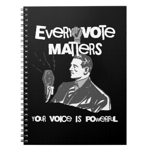 Uw stem doet er toe Verkiezingsbeleid Wit gedrukt Notitieboek (Voorkant)