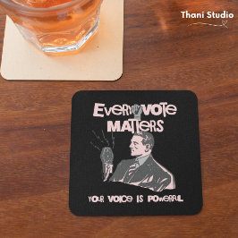 Uw stem doet er toe Verkiezingspolitiek Roze gedru Bier Onderzetter