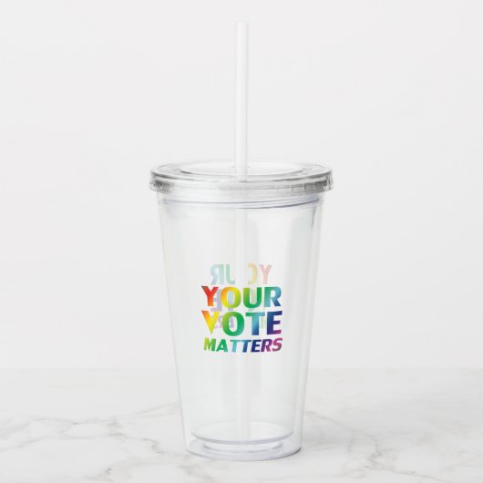 "Uw stem is belangrijk" pride lgbtq lgbt regenboog Acryl Drinkbeker (Voorkant)