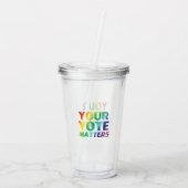 "Uw stem is belangrijk" pride lgbtq lgbt regenboog Acryl Drinkbeker (Achterkant)