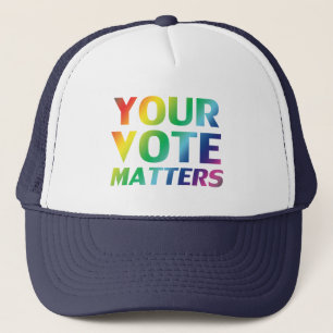 " uw stem is van belang " pride regenboogkleuren - trucker pet