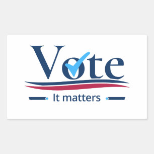 Uw stem is van belang rechthoekige sticker