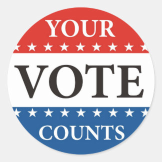 uw stem telt de verkiezingen voor het president in ronde sticker