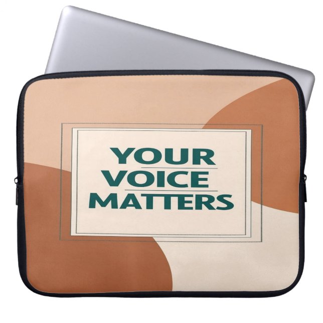 Uw stem telt optie 3 laptop sleeve (Voorkant)