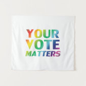 "Uw stem telt" trots lgbtq lgbt regenboog wit Wandkleed (Voorkant (horizontaal))