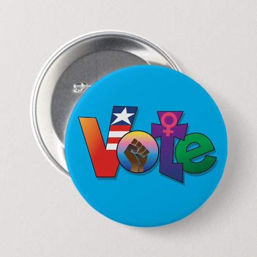 'Uw stem, Uw stem' Blauwe Button (Voorkant /achterkant)