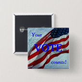 Uw stembiljetten - VerkiezingsButton Vierkante Button 5,1 Cm (Voorkant /achterkant)