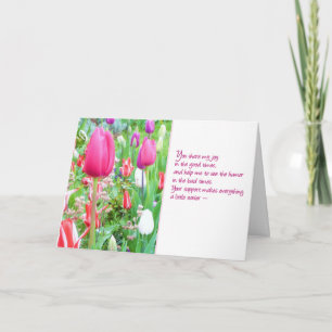 Uw steun maakt alles wat gemakkelijker... bedankkaart