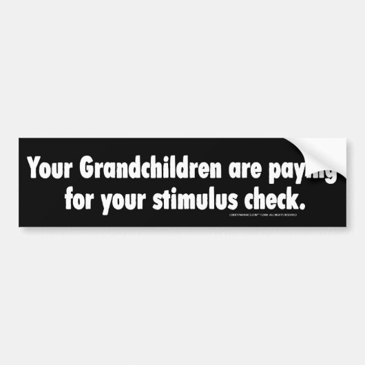 Uw Stimulus Check Bumpersticker (Voorkant)