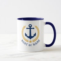 Uw tas of naam Anchor Gold Style Laurel Blue