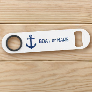 Uw tas of naam Nautical  Anchor White Speed Flessenopener