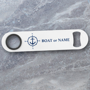 Uw tas of Nautical Compass Anchor White Speed Flessenopener