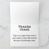 Uw TEAM FOTO en BERICHT Dank u Coach Kaarten (Binnen)