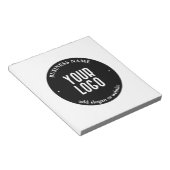 Uw tekst & geüpload logo | Bewerkbaar zwart & wit Notitieblok (Schuin)