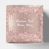 Uw tekst naam huwelijksgunstdoos Roze goud glitter Bedankdoosjes (Bovenkant)