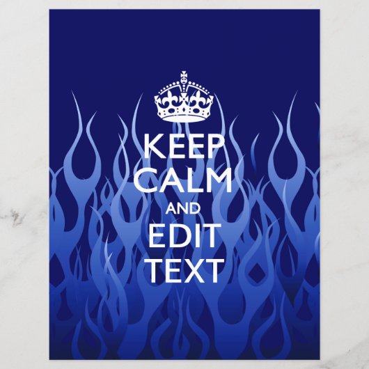Uw tekst op Keep Calm op blauwe racevlammen Flyer (Voorkant)