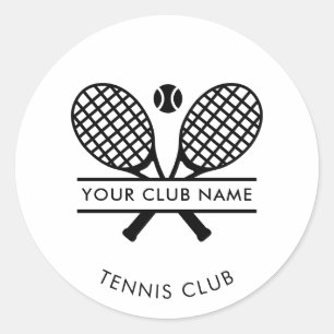 Uw Tennis Country Club naam Minimalistische Kantoo Ronde Sticker