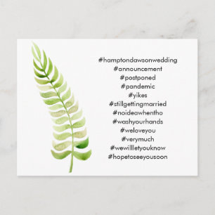 Uw Top 12 Hashtags Green Fern Uitgesteld Huwelijk Briefkaart