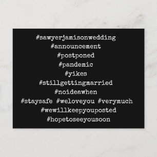 Uw Top 12 Hashtags Zwart Uitgesteld Trouwen Briefkaart