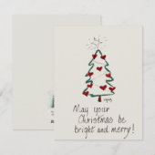 Uw Tree Bright en Merry tekst Vakantie Kaart (Voorkant / Achterkant)