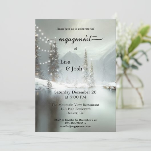 Uw uitnodiging voor het Verloving met Kerstmis (Staand voorkant)