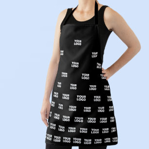 Uw unieke boogpatroon van Logo   Zwart (bewerkbaar Schort