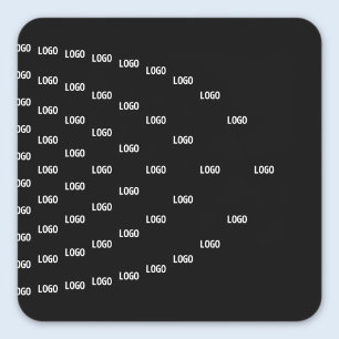 Uw unieke boogpatroon van Logo   Zwart (bewerkbaar Vierkante Sticker