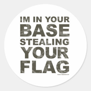 Uw vlag stelen - FPS, game, gamer, videogames Ronde Sticker