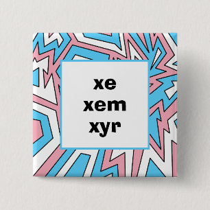 UW VOORNAAMWOORDEN Transgender Trans Pride Moderne Vierkante Button 5,1 Cm