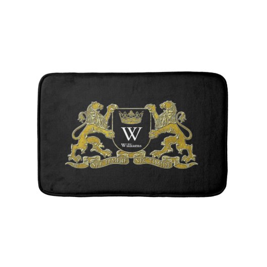 Uw wapenschild monogram en kleur badmat (Voorkant)