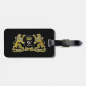Uw wapenschild monogram en kleur bagagelabel (Achterkant horizontaal)