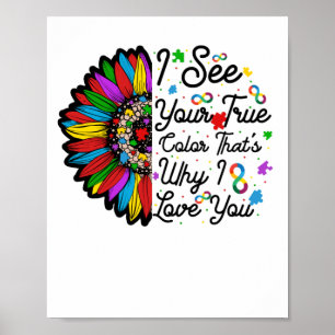 Uw ware kleuren oneindige regenboog Neurodiversite Poster