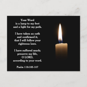 Uw woord is een lamp op mijn Feet Psalm 119:105-10 Briefkaart