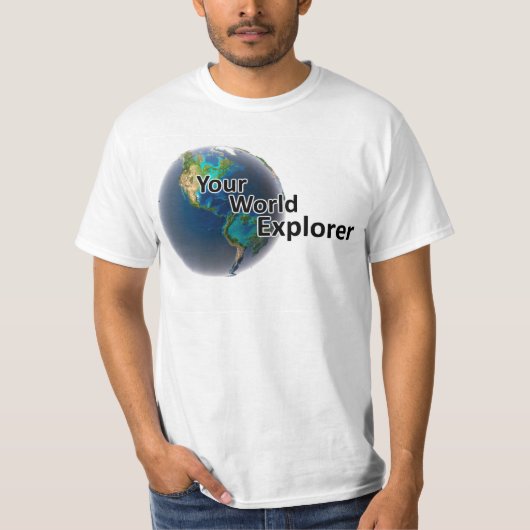 Uw World Explorer Mannelijk T-shirt (Voorkant)