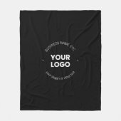 Uw zakelijke Logo & bewerkbare tekst | Zwart-wit Fleece Deken (Voorkant)