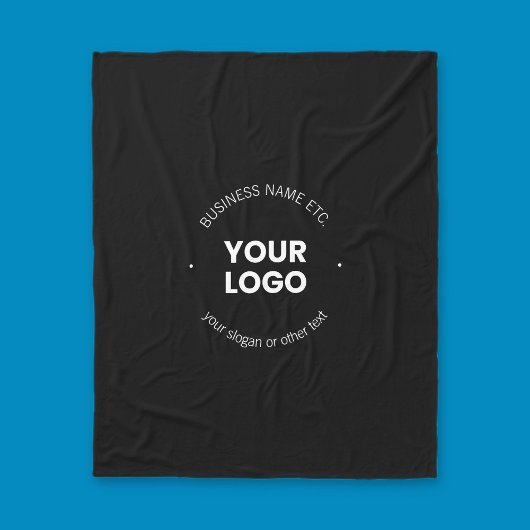 Uw zakelijke Logo & bewerkbare tekst | Zwart-wit Fleece Deken