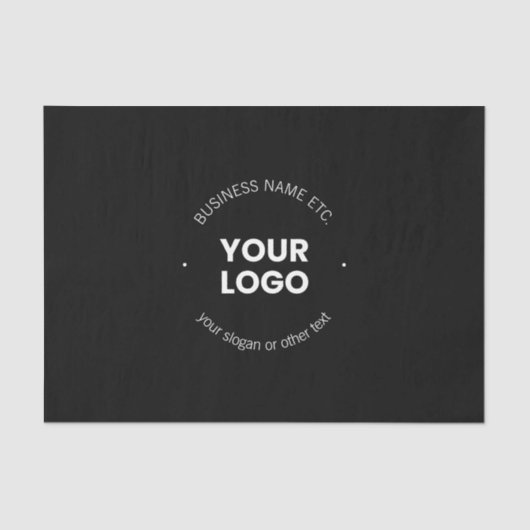Uw zakelijke Logo & bewerkbare tekst | Zwart-wit Tissuepapier (Voorkant)